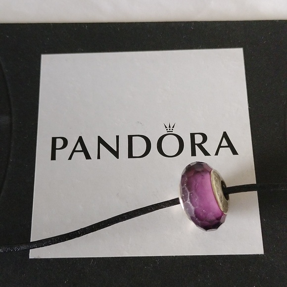 Pandora Retired Sterling Silver Purple Fascinating Faceted Murano Glass …